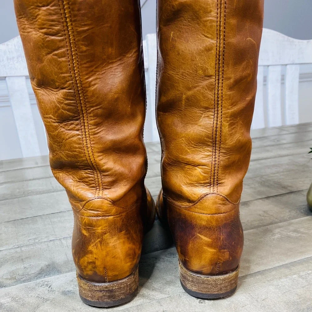 FRYE Melissa Button Cognac Boots Women's Size 9B - Picture 10 of 12
